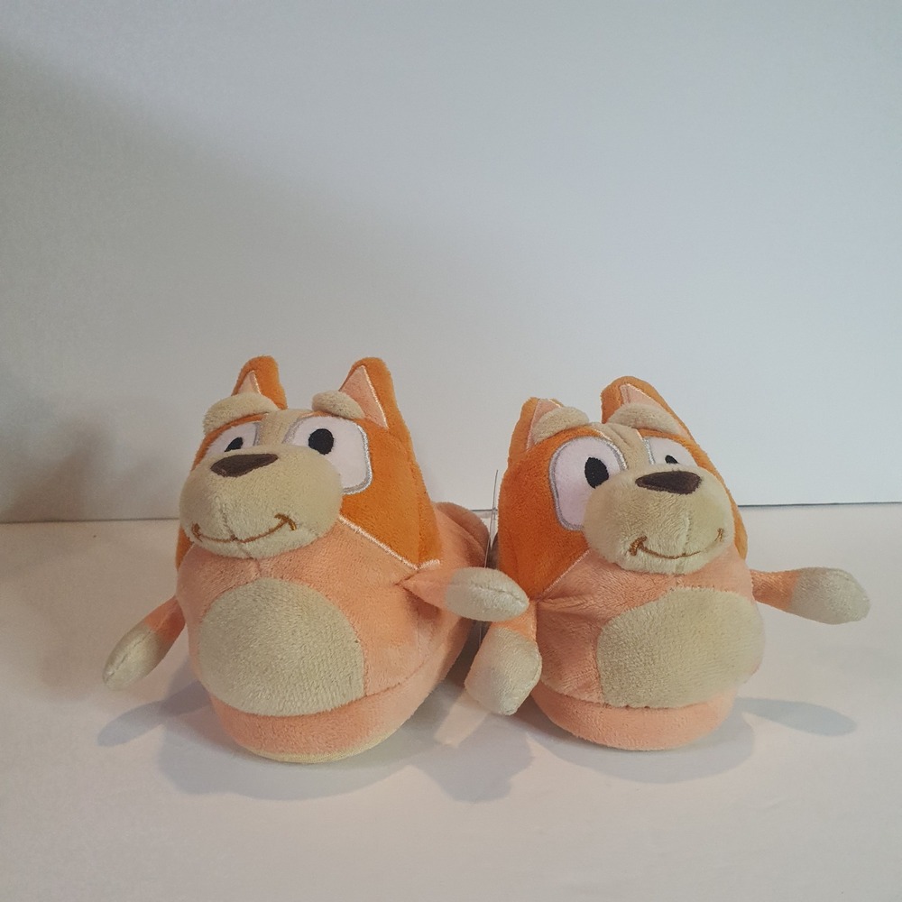 New‎ Bluey Bingo Plush Slippers 5/6 Ground Up Blue 3D Character House Shoes Kid
